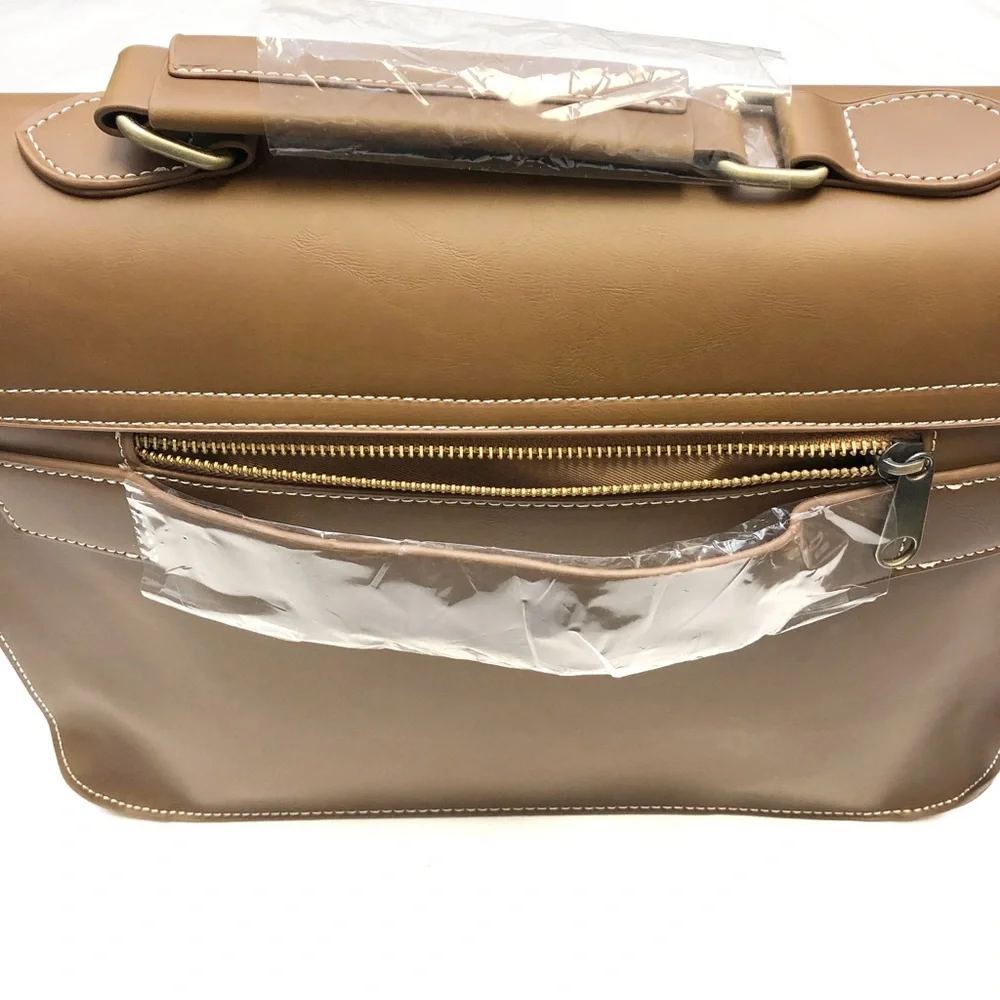 Unisex Messenger Bag PU Leather Laptop Briefcase Satchel Shoulder Bag